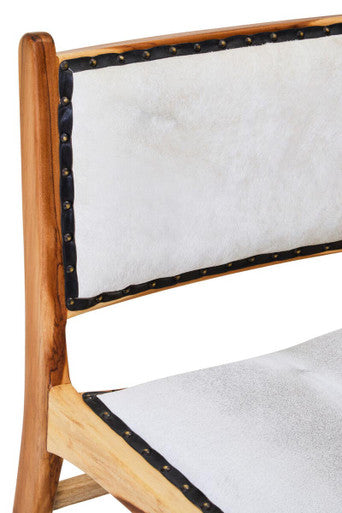 Kendari Natural Leather and Teak Wood Dining Chair - Image 7