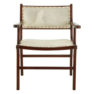 Kendari Leather and Teak Wood Dining Chair - Image 2