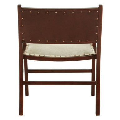 Kendari Leather and Teak Wood Dining Chair - Image 5