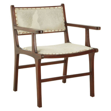 Kendari Leather and Teak Wood Dining Chair - Image 8