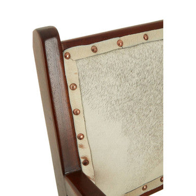 Kendari Leather and Teak Wood Dining Chair - Image 11