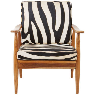 Kendari Zebra Design Hair on Leather Armchair - Image 1