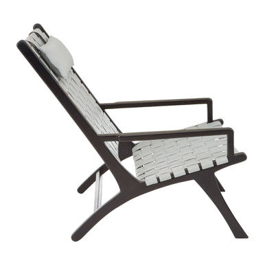 Kendari Grey Woven Leather Strap Chair - Image 3