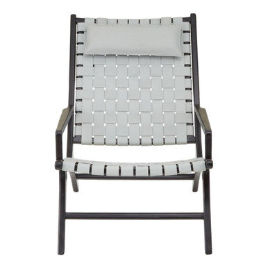 Kendari Grey Woven Leather Strap Chair - Image 1