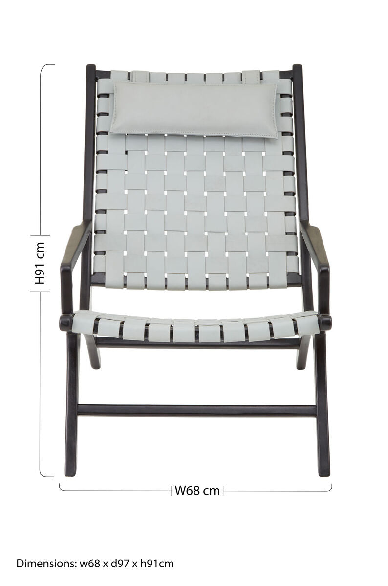 Kendari Grey Woven Leather Strap Chair - Image 7