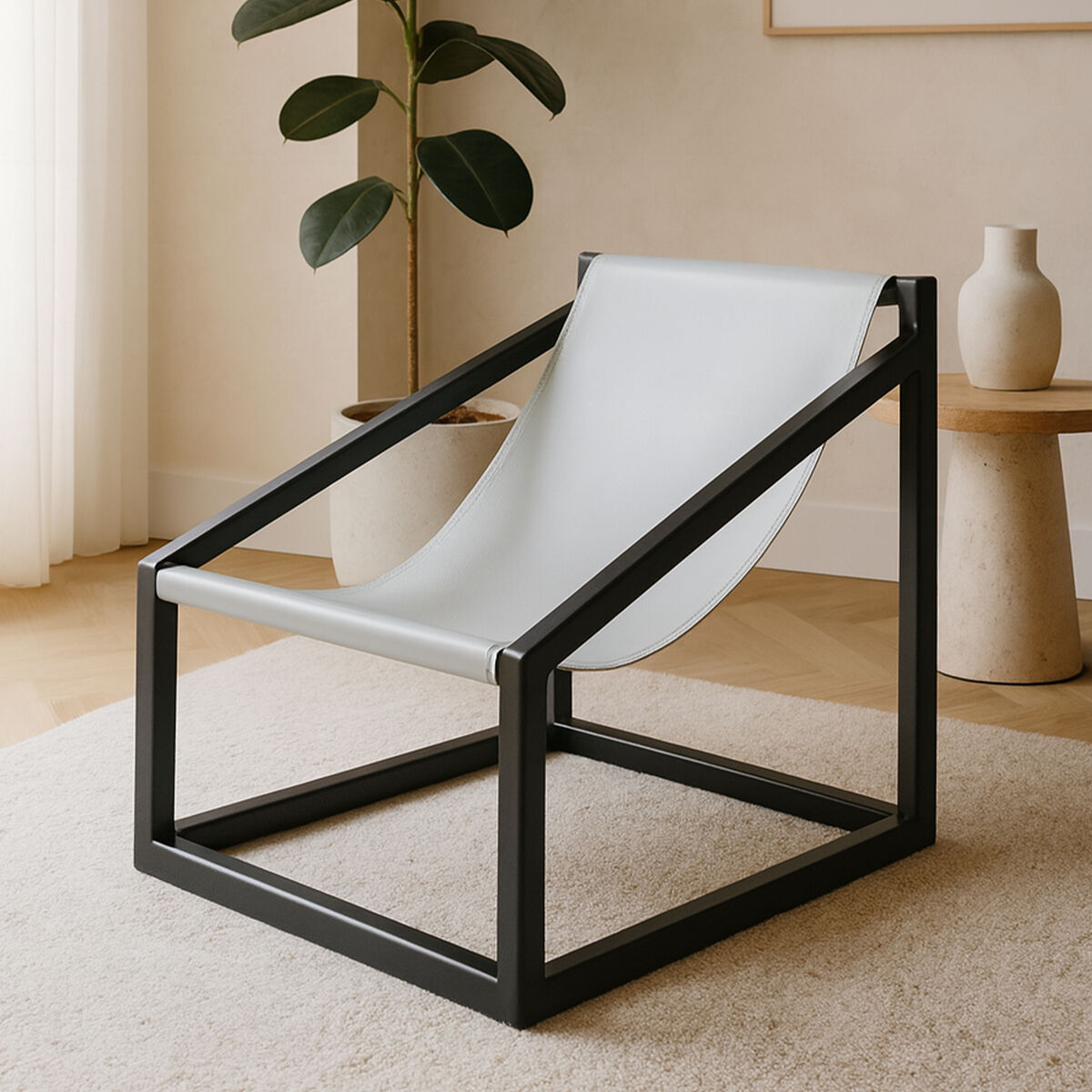 Kendari Grey Cubic Frame Chair - Image 1
