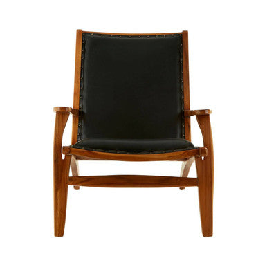Kendari Chair With Black Plain Cow Leather