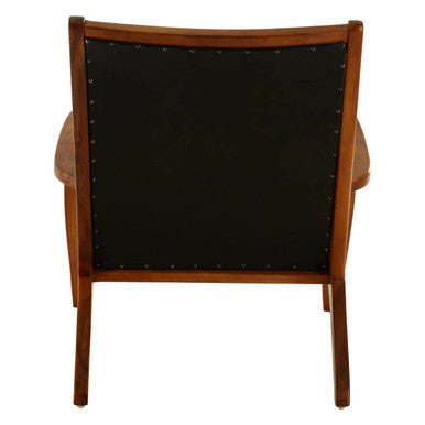 Kendari Chair With Black Plain Cow Leather