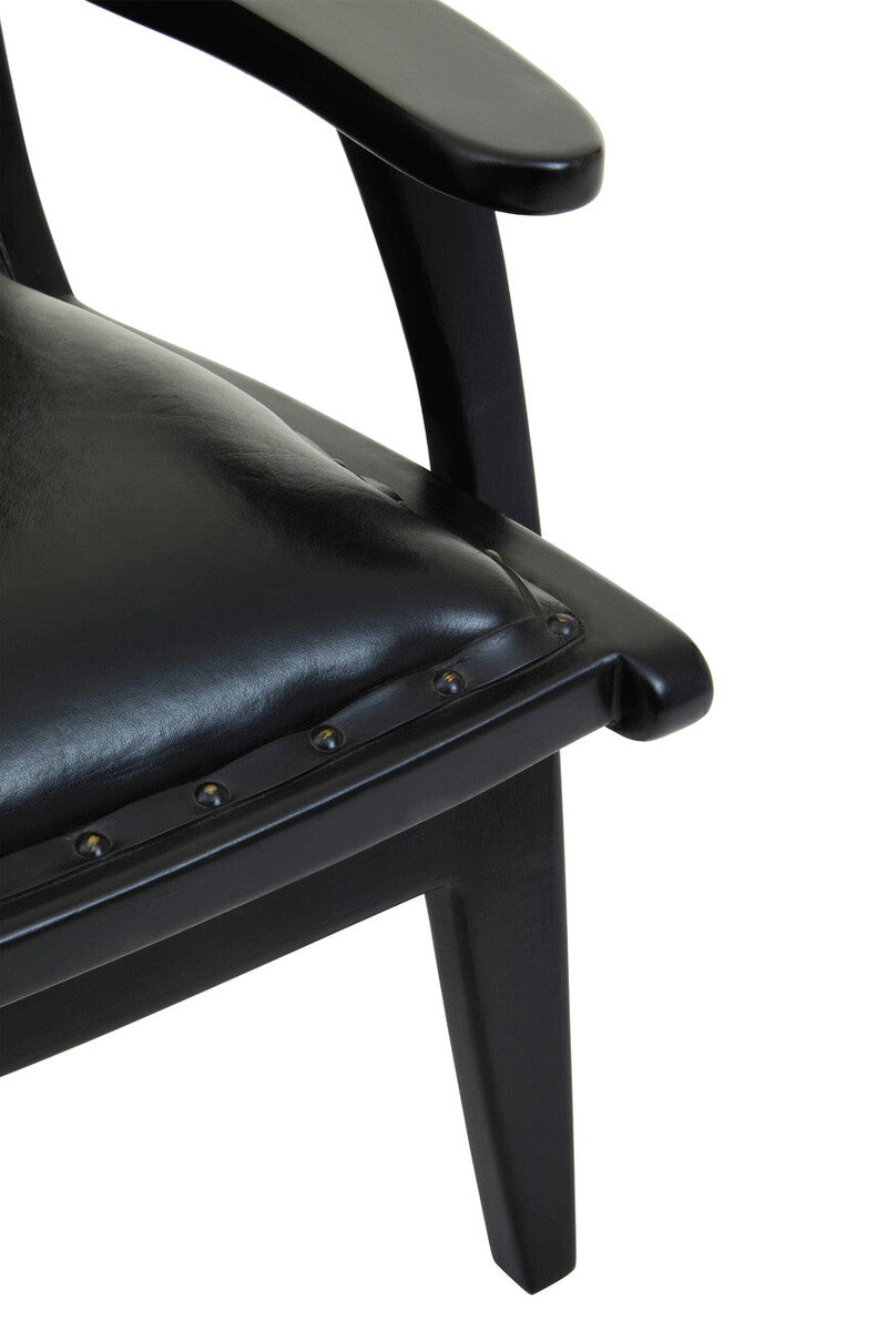 Kendari Chair With Black Plain Cow Leather