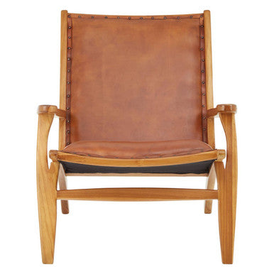 Kendari Brown Leather Chair - Image 2