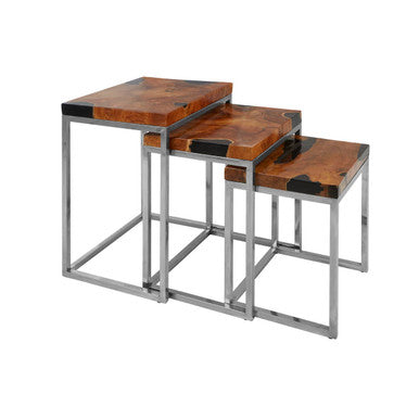 Surak Set Of 3 Teak Wood Nesting Tables - Image 5