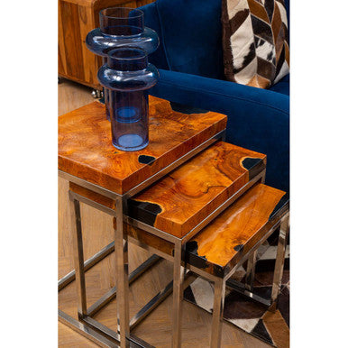 Surak Set Of 3 Teak Wood Nesting Tables - Image 6