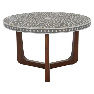 Fusion Mother of Pearl Design Round Coffee Table - Image 2