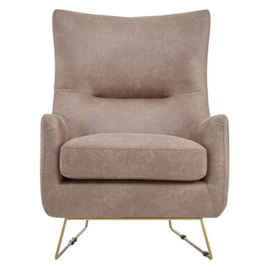 Henry Light Brown Faux Leather Armchair - Image 1