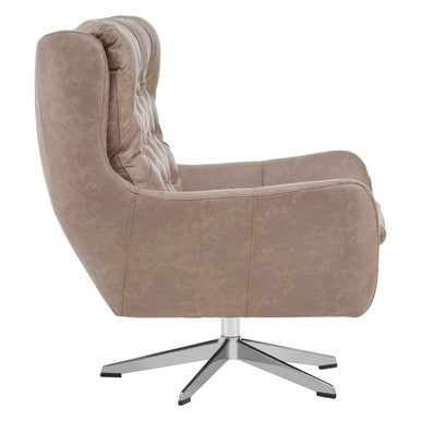 Harold Brown Leather Effect Swivel Chair - Image 5