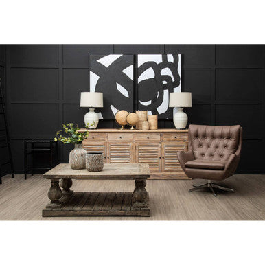 Harold Brown Leather Effect Swivel Chair