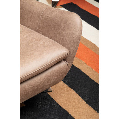 Harold Brown Leather Effect Swivel Chair - Image 8