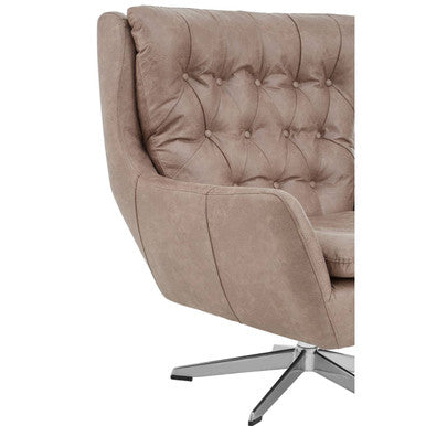 Harold Brown Leather Effect Swivel Chair - Image 10