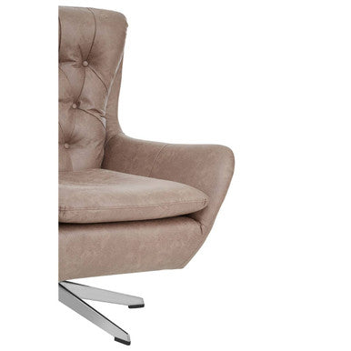 Harold Brown Leather Effect Swivel Chair - Image 11