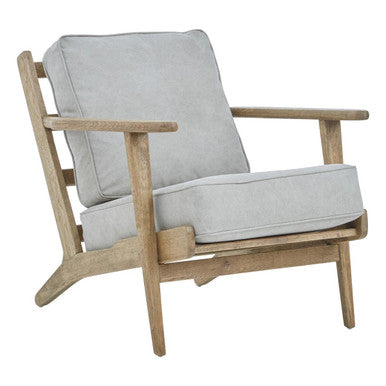 Harry Grey Linen oak frame Armchair - Image 4