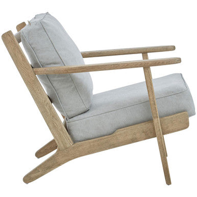 Harry Grey Linen oak frame Armchair - Image 6