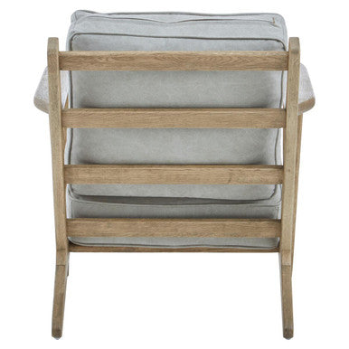Harry Grey Linen oak frame Armchair - Image 8