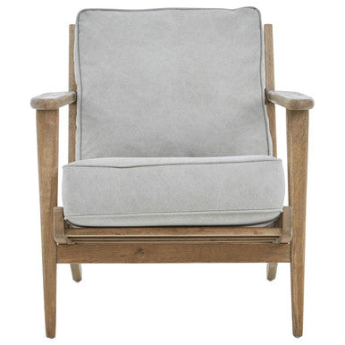Harry Grey Linen oak frame Armchair - Image 2