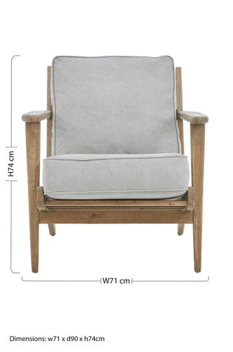 Harry Grey Linen oak frame Armchair - Image 10