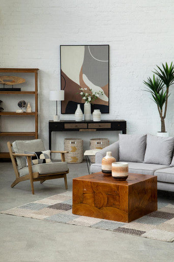 Harry Grey Linen oak frame Armchair - Image 7