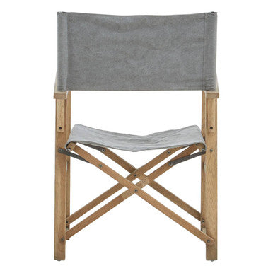 Hugh Grey linen Directors Chair - Image 4