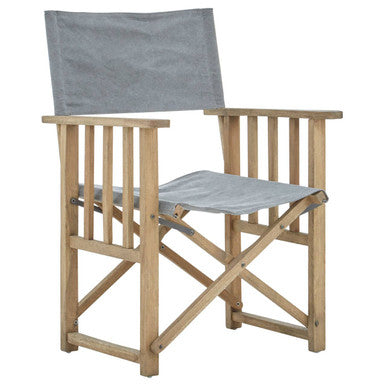 Hugh Grey linen Directors Chair - Image 3