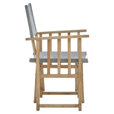 Hugh Grey linen Directors Chair - Image 5