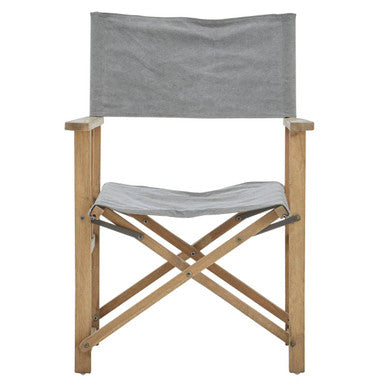 Hugh Grey linen Directors Chair - Image 2