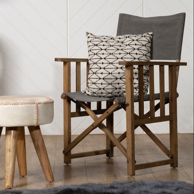 Hugh Grey linen Directors Chair - Image 1