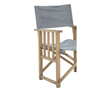 Hugh Grey linen Directors Chair - Image 6