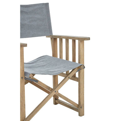 Hugh Grey linen Directors Chair - Image 7