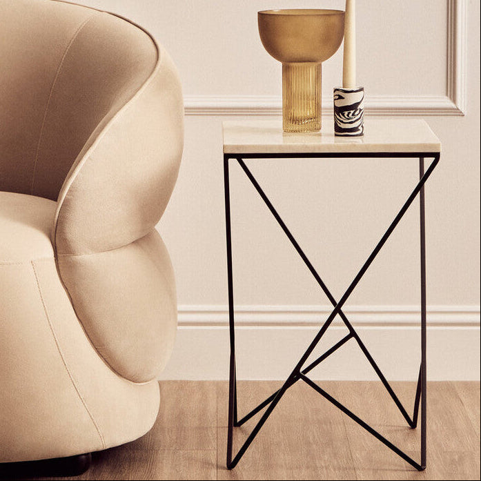 Shalimar Marble top Square Side Table - Image 1