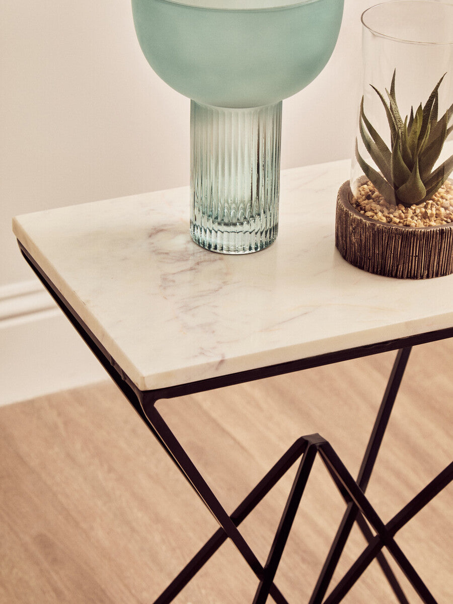 Shalimar Marble top Rectangular Side Table