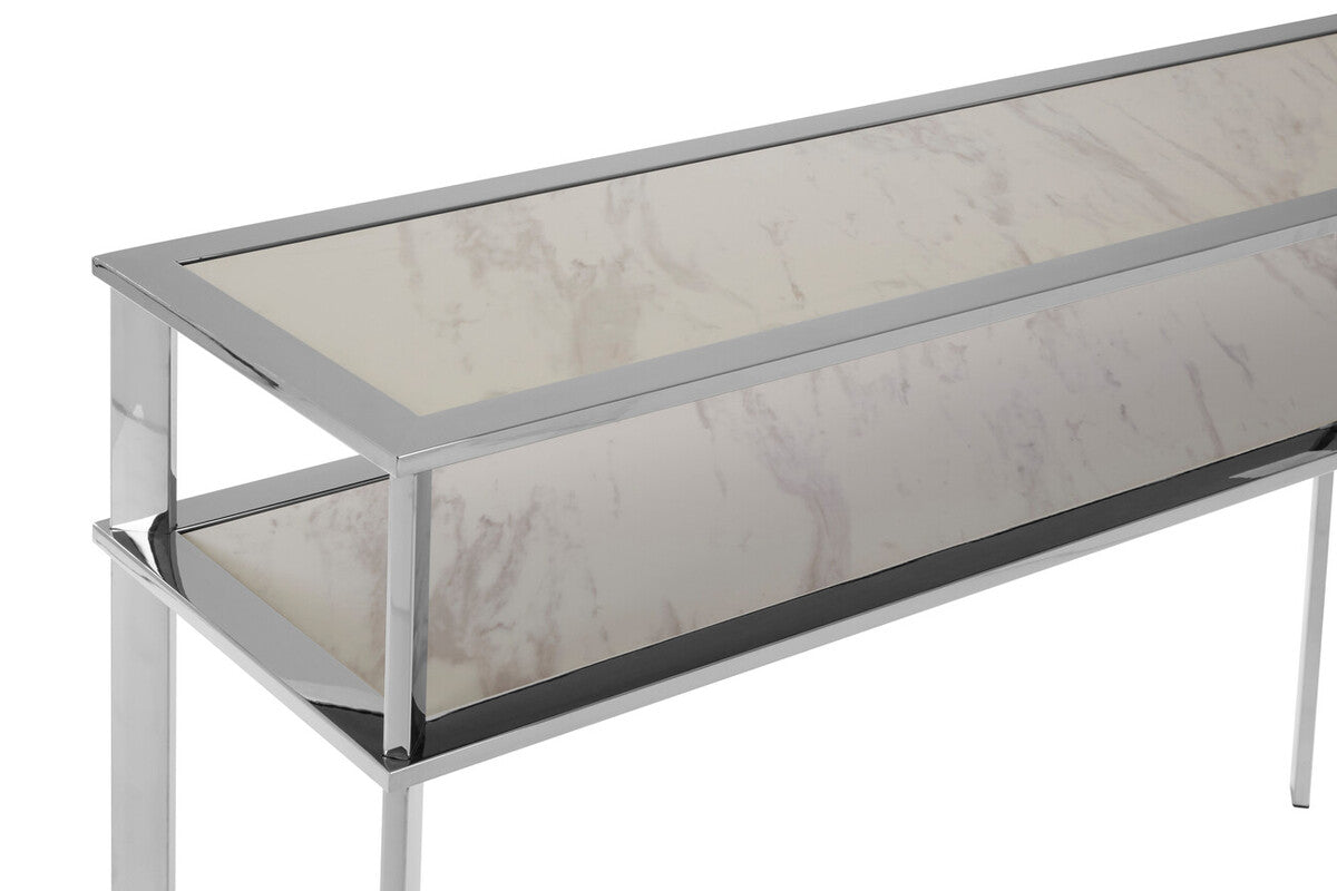 White 2 Tier Console Table, Piermount