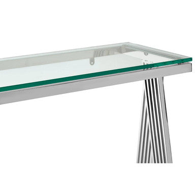 Piermount Clear Glass Console Table