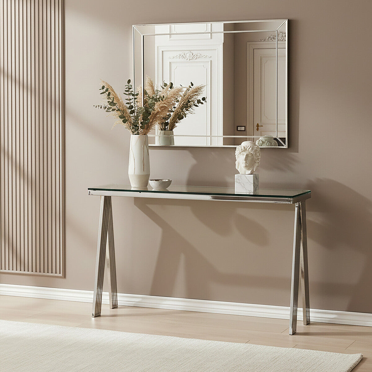 Piermount Clear Glass Console Table