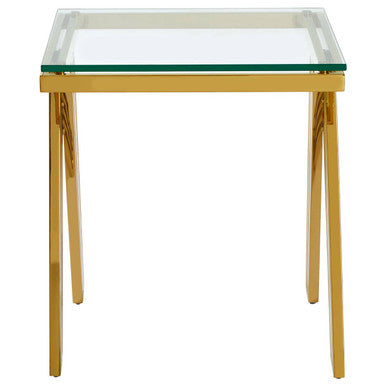Piermount Gold Finish Side Table - Image 1