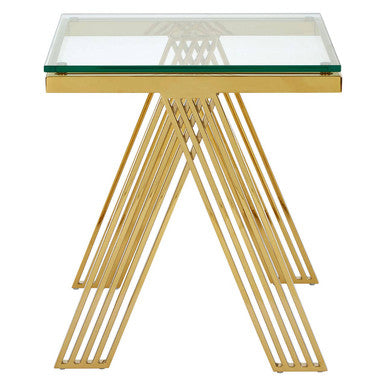 Piermount Gold Finish Side Table - Image 3