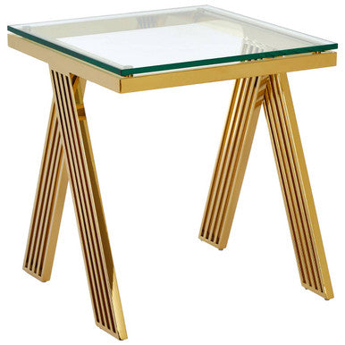 Piermount Gold Finish Side Table - Image 2