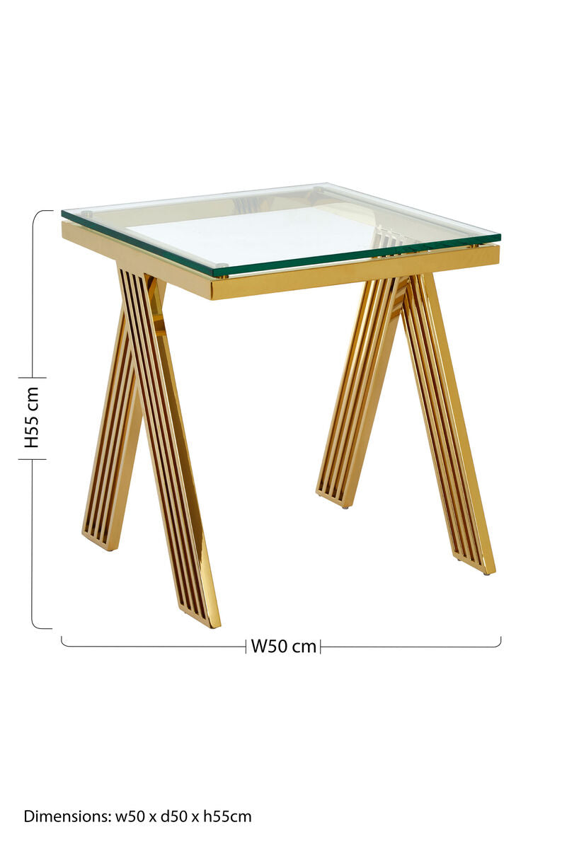 Piermount Gold Finish Side Table - Image 6
