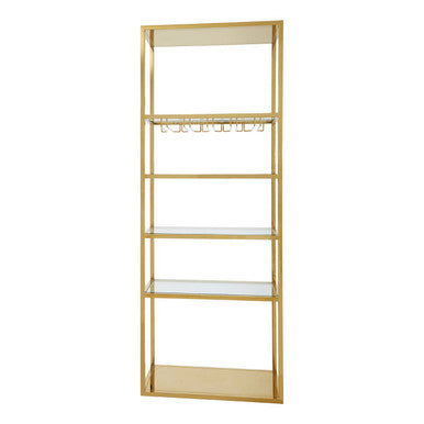 Piermount Gold Bar Shelf Unit With Glass Rack