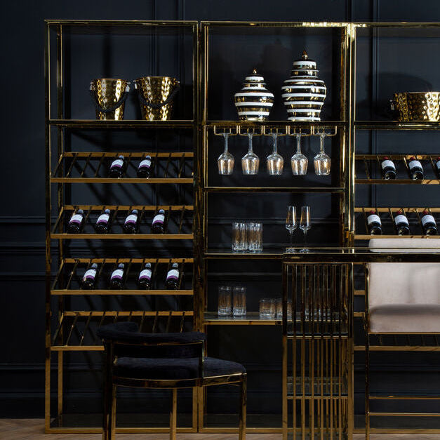 Piermount Gold Bar Shelf Unit With Glass Rack - Image 1