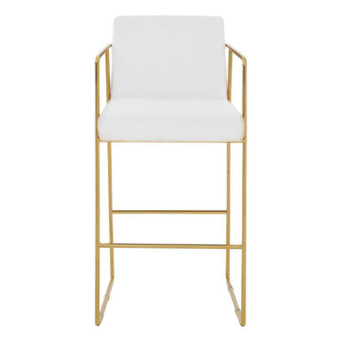 Piermount Mink Velvet And Gold Bar Stool - Image 2