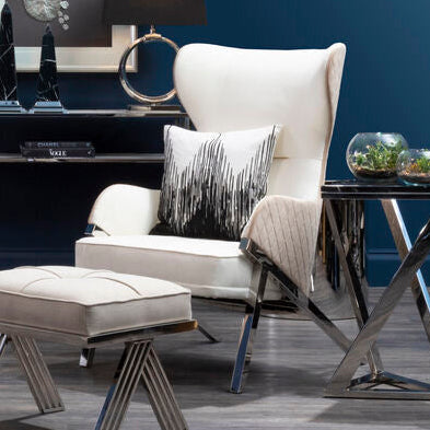 Piermount Ivory Wingback Chair - Image 1