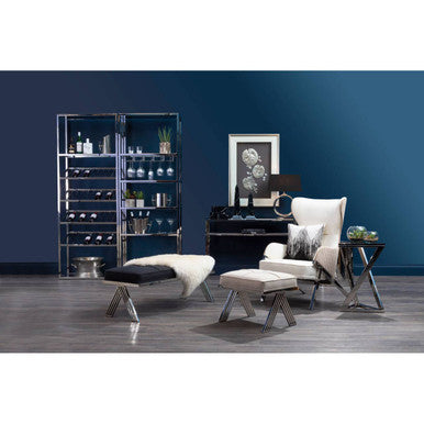 Piermount White Fabric Chair